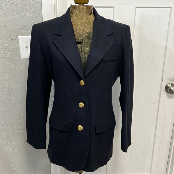 ETIENNE AIGNER WOOL NAVY BLUE BLAZER 6 - Picture 2 of 16